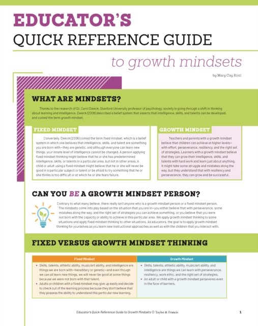 Educator''s Quick Reference Guide to Growth Mindsets