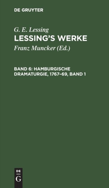 Hamburgische Dramaturgie, 1767-69, Band 1