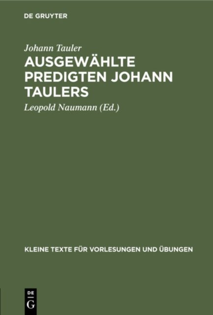 Ausgewahlte Predigten Johann Taulers