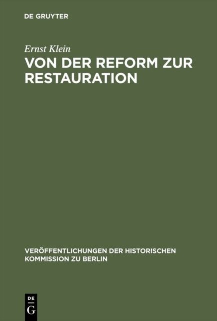 Von Der Reform Zur Restauration