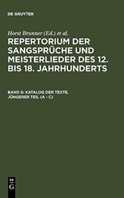 Katalog Der Texte. Jungerer Teil (a - C)