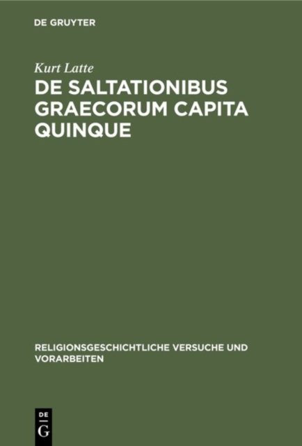 De saltationibus Graecorum capita quinque
