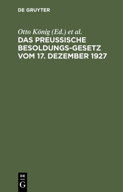 preußische Besoldungsgesetz vom 17. Dezember 1927