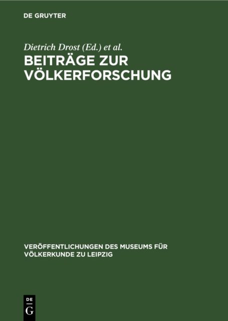 Beitrage Zur Volkerforschung