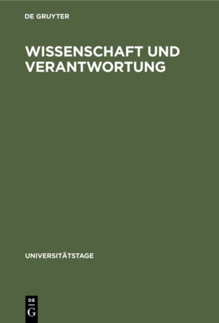 Wissenschaft Und Verantwortung