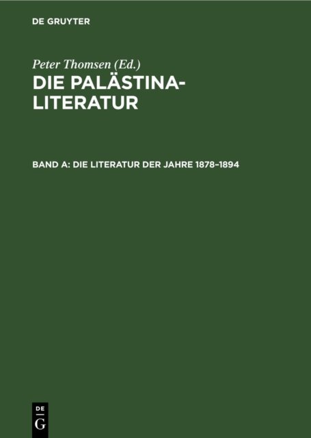 Literatur der Jahre 1878–1894