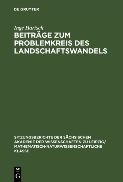 Beitrage Zum Problemkreis Des Landschaftswandels