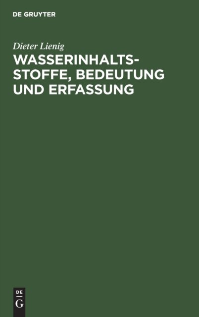 Wasserinhaltsstoffe, Bedeutung Und Erfassung