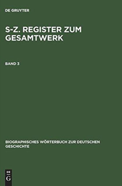 S-Z. Register Zum Gesamtwerk