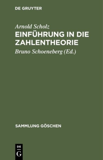 Einfuhrung in die Zahlentheorie