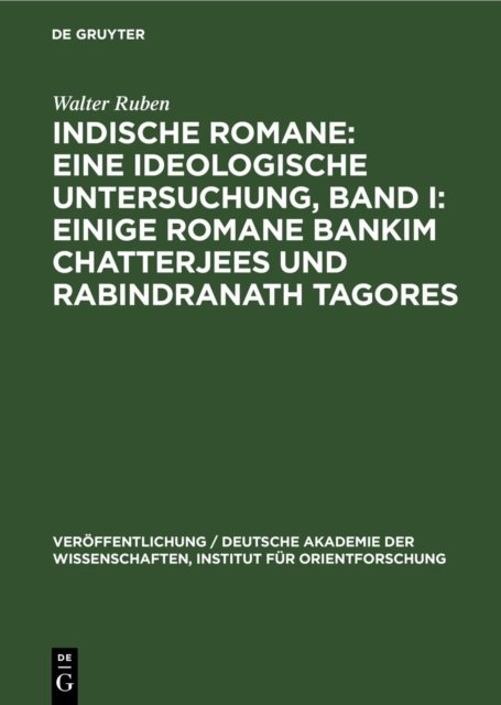 Einige Romane Bankim Chatterjees Und Rabindranath Tagores