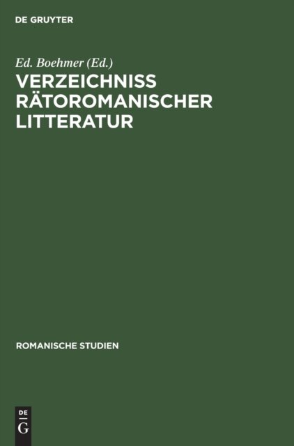 Verzeichniss Ratoromanischer Litteratur