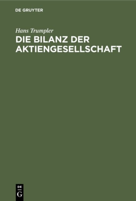Die Bilanz Der Aktiengesellschaft