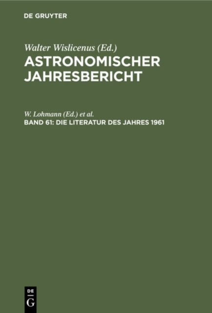 Die Literatur Des Jahres 1961