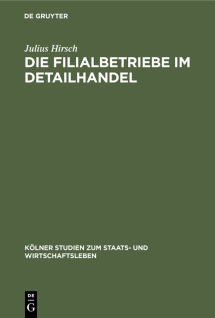 Die Filialbetriebe Im Detailhandel