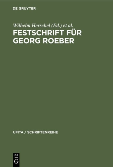 Festschrift Fur Georg Roeber