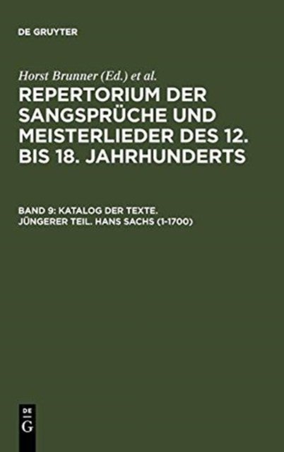 Katalog Der Texte. Jungerer Teil. Hans Sachs (1-1700)