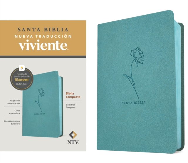 Biblia compacta NTV, con Filament (SentiPiel, Turquesa)