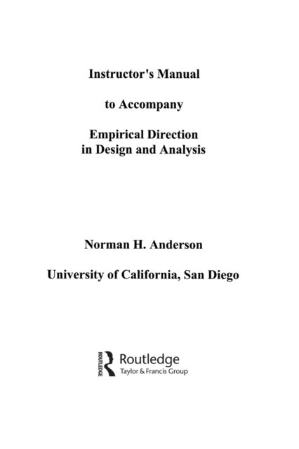 Empirical Direction in Design and Analysis