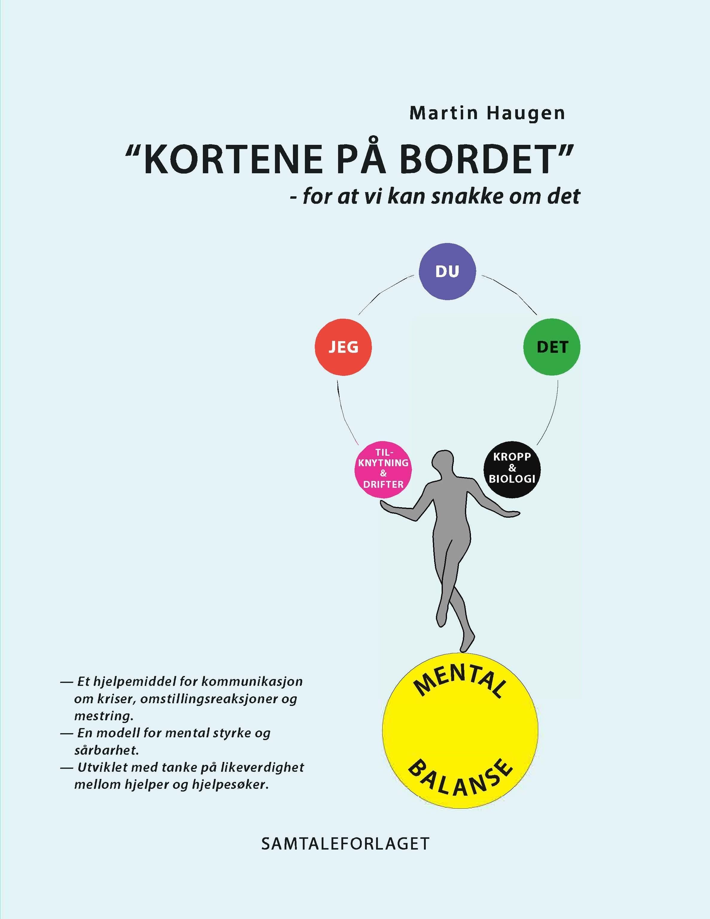 "Kortene på bordet" - for at vi kan snakke om det : skisser av sammenhenger i sinnet, til hjelp for gode samtaler