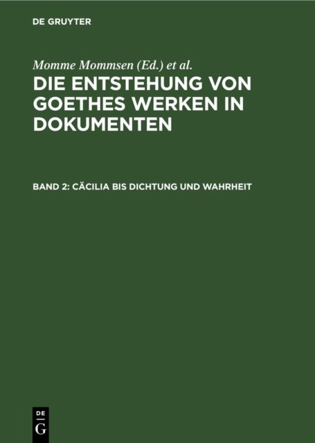 Cacilia Bis Dichtung Und Wahrheit