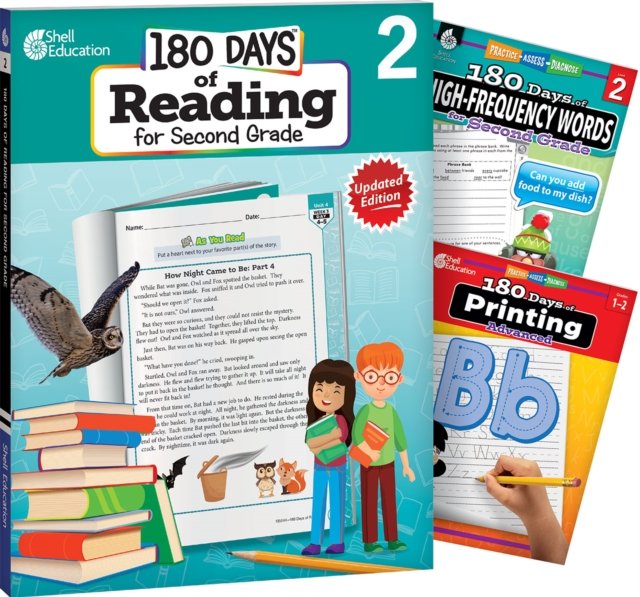 180 Days(TM): Reading, High-Frequency Words, & Printing Grade 2: 3-Book Set