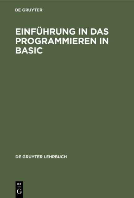 Einfuhrung in das Programmieren in BASIC