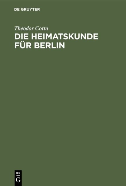 Die Heimatskunde Fur Berlin
