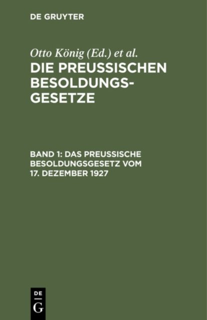 Preußische Besoldungsgesetz vom 17. Dezember 1927