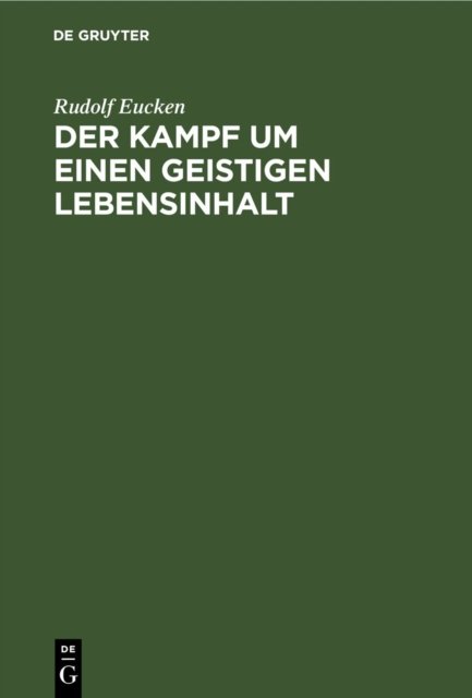 Der Kampf Um Einen Geistigen Lebensinhalt