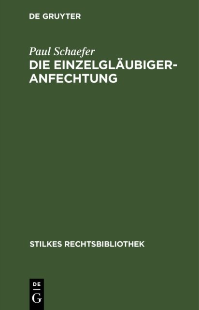 Einzelgläubigeranfechtung