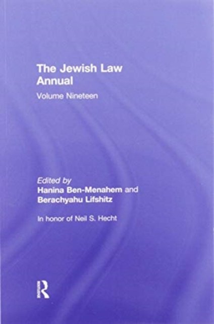 The Jewish Law Annual Volume 19
