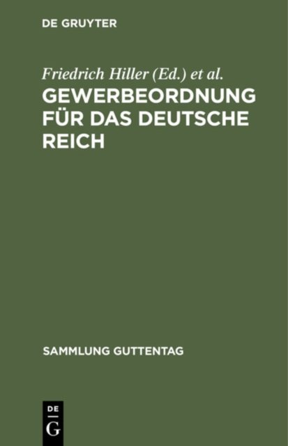 Gewerbeordnung Fur Das Deutsche Reich