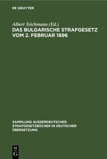 Bulgarische Strafgesetz vom 2. Februar 1896