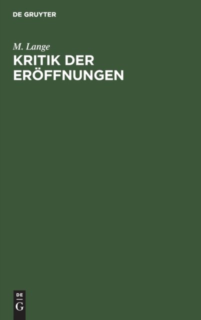Kritik Der Eroffnungen
