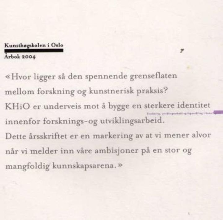 Kunsthøgskolen i Oslo - årbok 2004