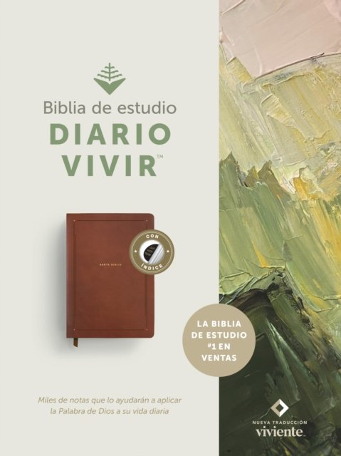 Biblia de estudio del diario vivir NTV (SentiPiel, Café, Índice, Letra Roja)