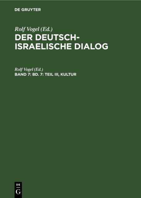 Bd. 7: Teil III, Kultur