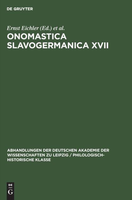 Onomastica Slavogermanica XVII