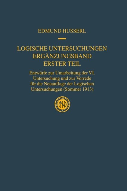Logische Untersuchungen Erganzungsband Erster Teil