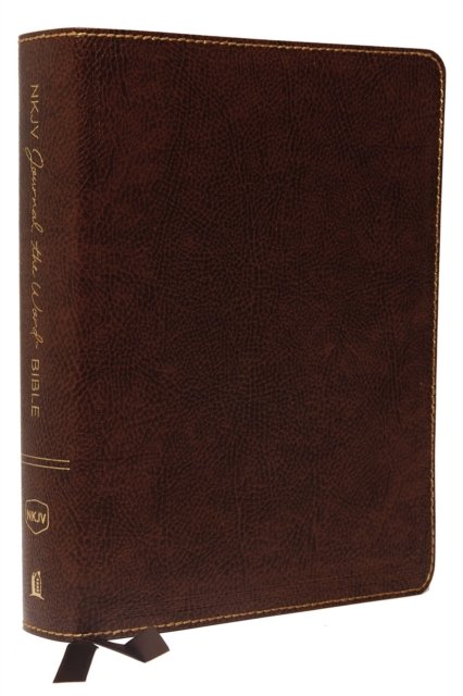 NKJV, Journal the Word Bible, Large Print: Reflect, Journal or Create Art Next to Your Favorite Verses (Bonded Leather, Brown, Red Letter)
