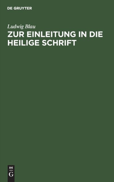 Zur Einleitung in die Heilige Schrift
