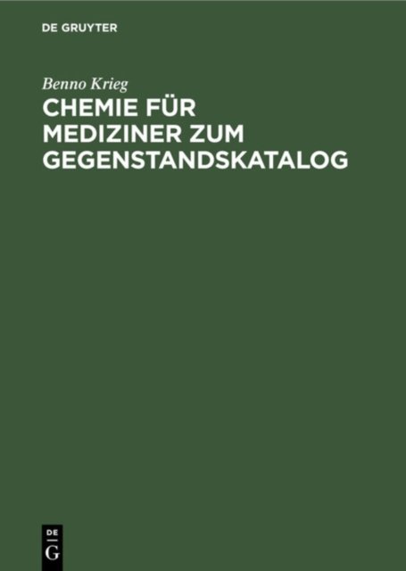 Chemie Fur Mediziner Zum Gegenstandskatalog
