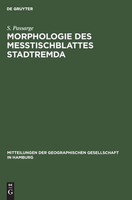 Morphologie Des Meßtischblattes Stadtremda