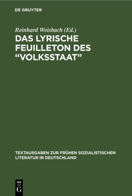 Das Lyrische Feuilleton des "Volksstaat"