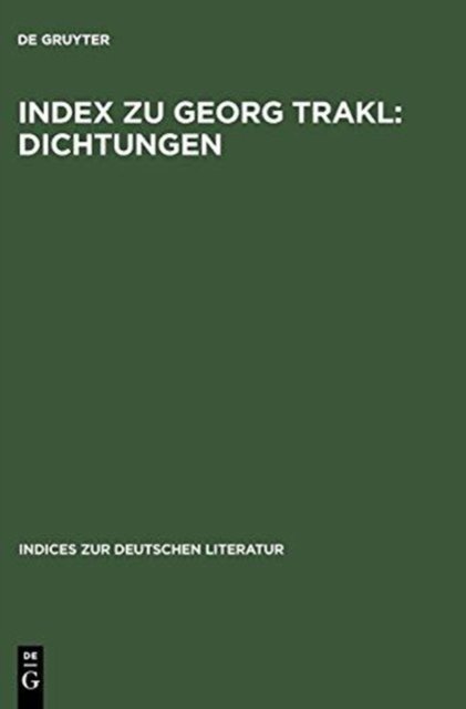 Index zu Georg Trakl: Dichtungen