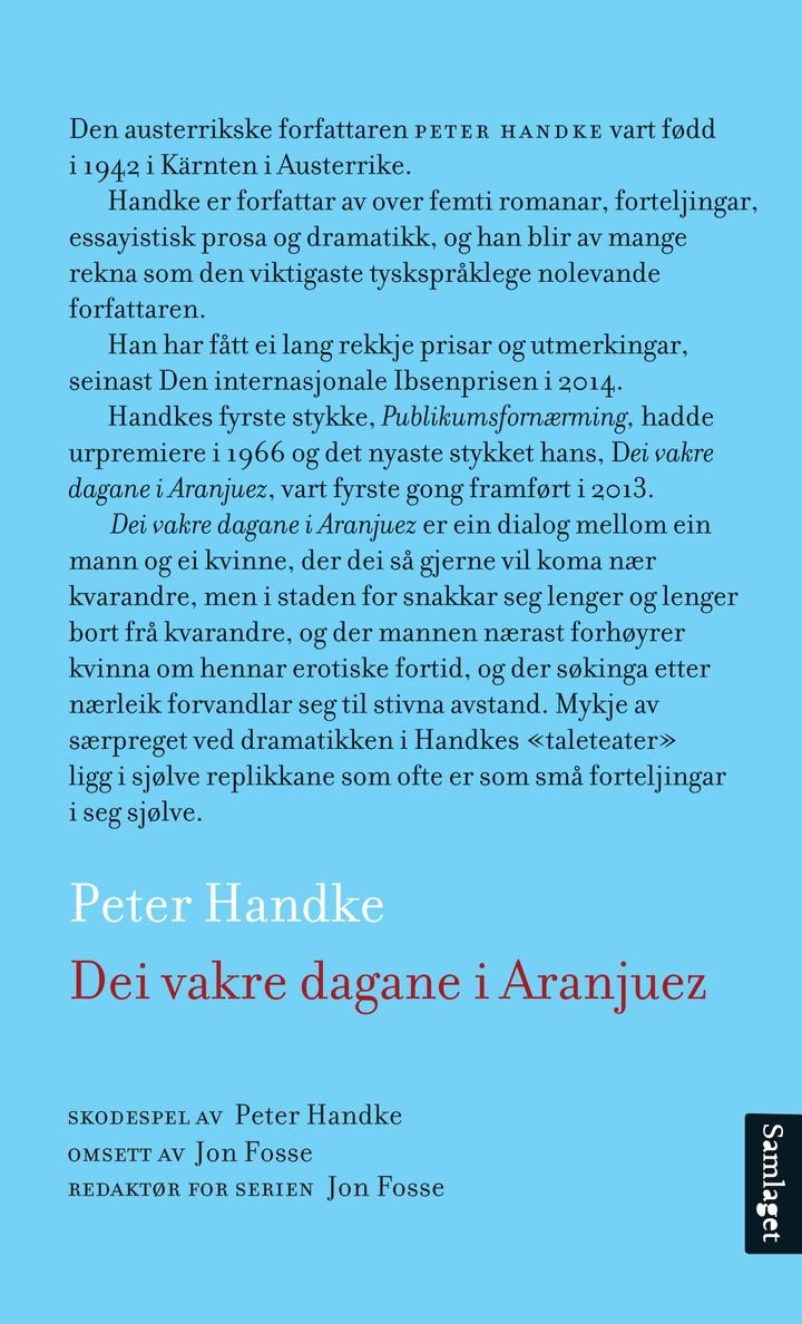 Dei vakre dagane i Aranjuez - ein sommardialog