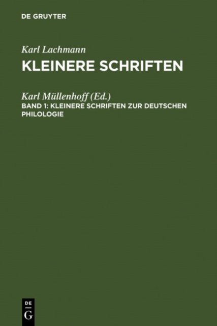 Kleinere Schriften Zur Deutschen Philologie