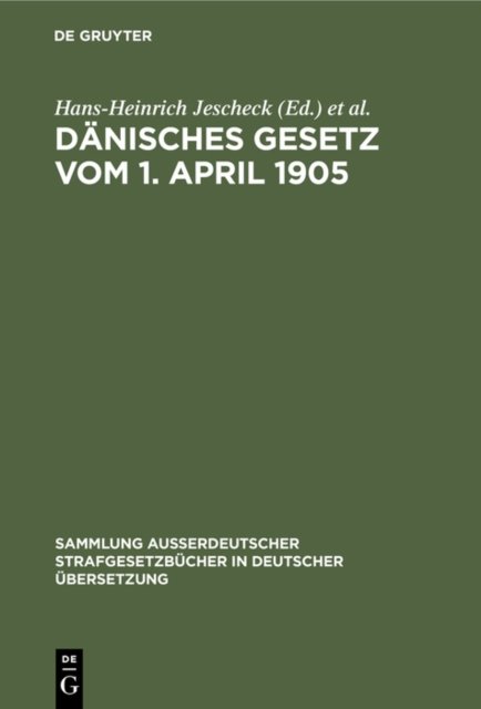 Danisches Gesetz Vom 1. April 1905