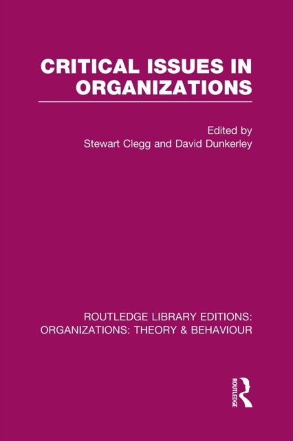 Critical Issues in Organizations (RLE: Organizations)